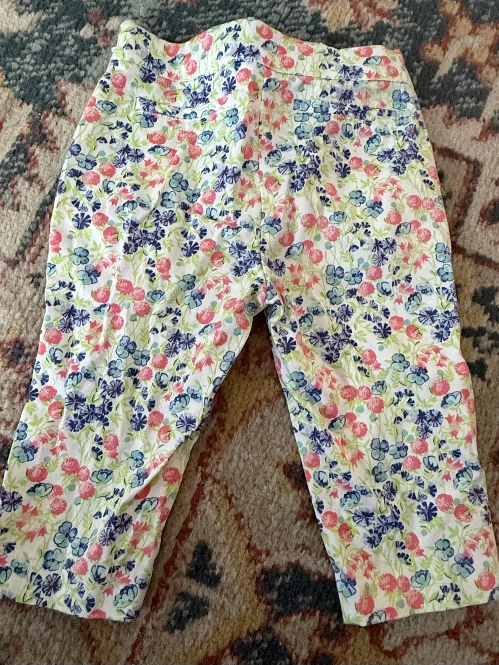 Girls Janie and Jack Floral Capri Leggings - Pink & Blue- worn just once